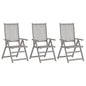 Garden Reclining Chairs 4 Pcs Grey Solid Wood Acacia
