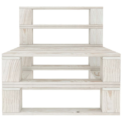 Garden Pallet Middle Sofa Wood White