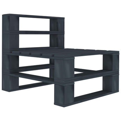 Garden Pallet Middle Sofa Wood Grey