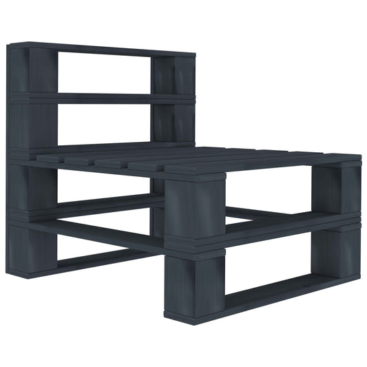 Garden Pallet Middle Sofa Wood Grey