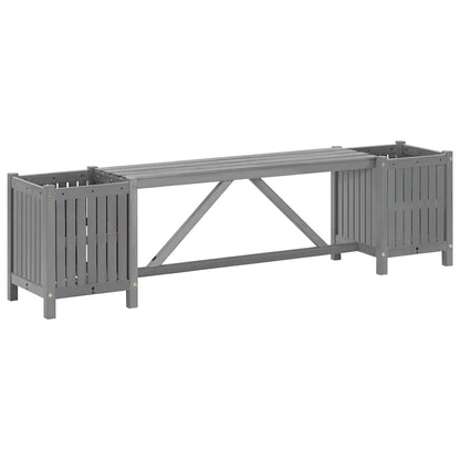 Garden Bench With 2 Planters 150Cm Solid Acacia Wood