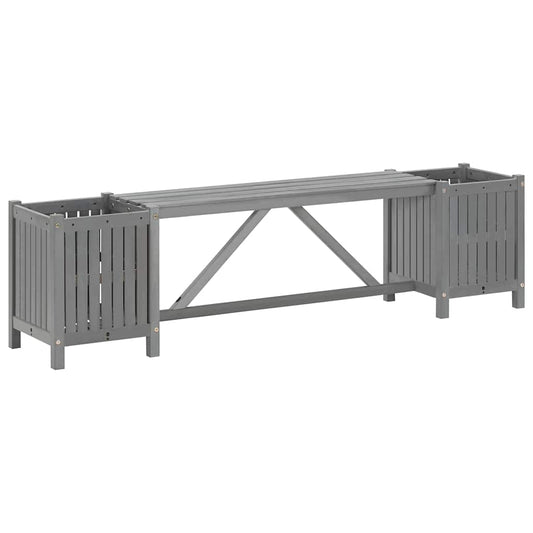 Garden Bench With 2 Planters 150Cm Solid Acacia Wood