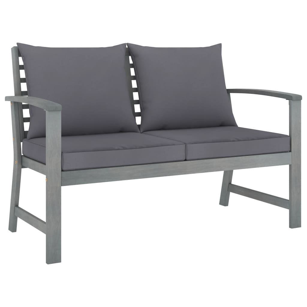 Garden Bench 120 Cm With Cushion Solid Acacia Wood