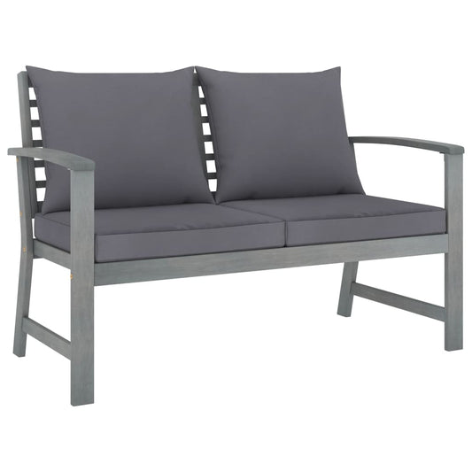 Garden Bench 120 Cm With Cushion Solid Acacia Wood