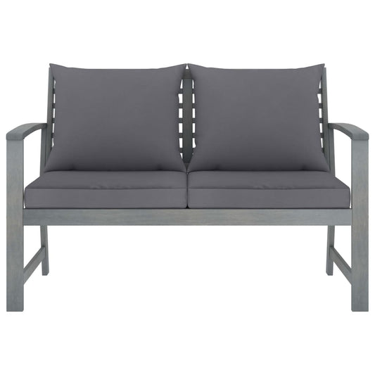 Garden Bench 120 Cm With Cushion Solid Acacia Wood