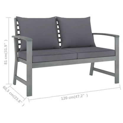 Garden Bench 120 Cm With Cushion Solid Acacia Wood