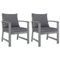 Garden Chairs 2 Pcs With Cushions Solid Acacia Wood