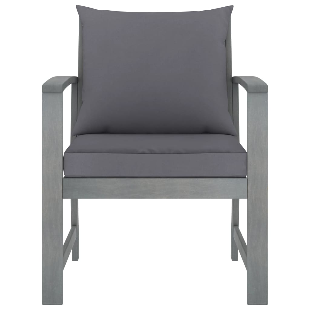 Garden Chairs 2 Pcs With Cushions Solid Acacia Wood