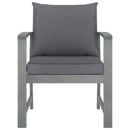 Garden Chairs 2 Pcs With Cushions Solid Acacia Wood