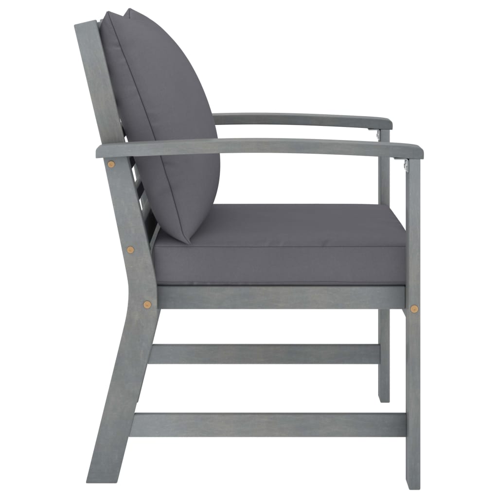 Garden Chairs 2 Pcs With Cushions Solid Acacia Wood