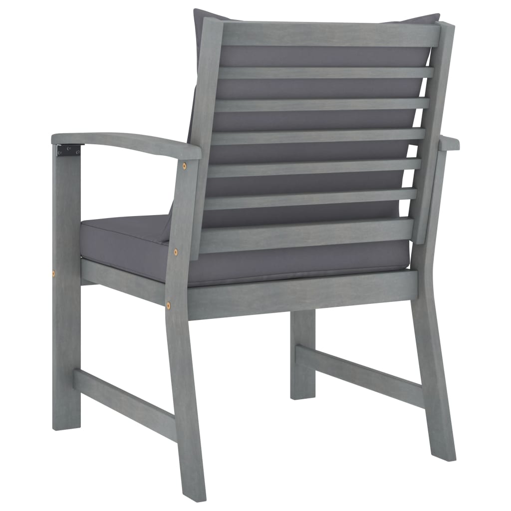 Garden Chairs 2 Pcs With Cushions Solid Acacia Wood