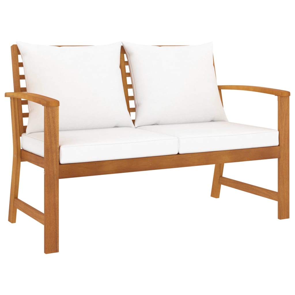 Garden Bench 120 Cm With Cushion Solid Acacia Wood