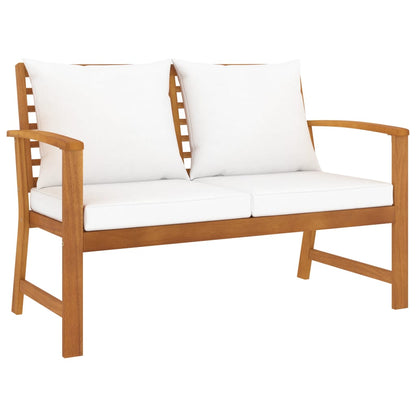 Garden Bench 120 Cm With Cushion Solid Acacia Wood