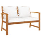 Garden Bench 120 Cm With Cushion Solid Acacia Wood