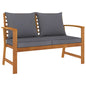 Garden Bench 120 Cm With Cushion Solid Acacia Wood