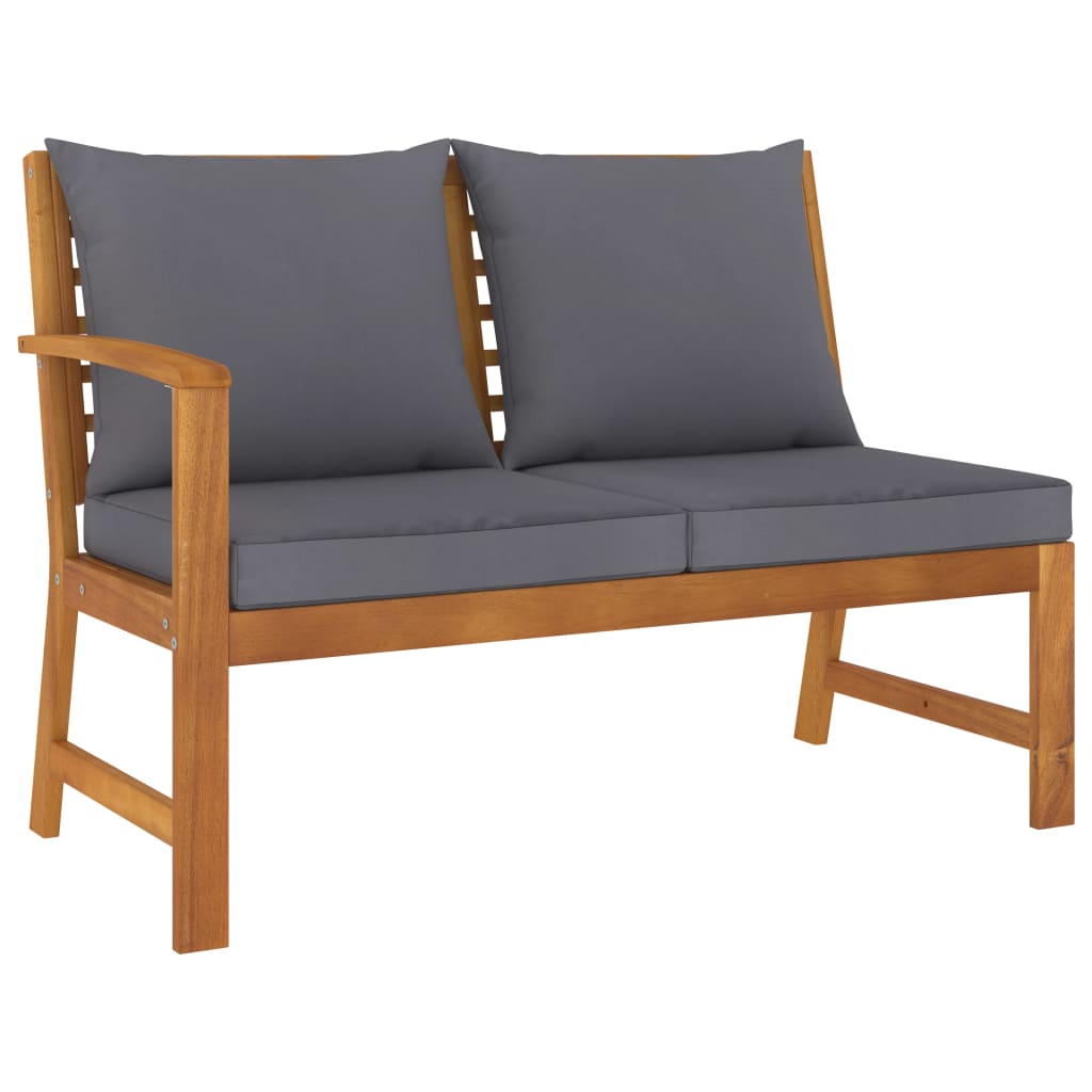 Garden Bench 114.5 Cm With Cushion Solid Acacia Wood