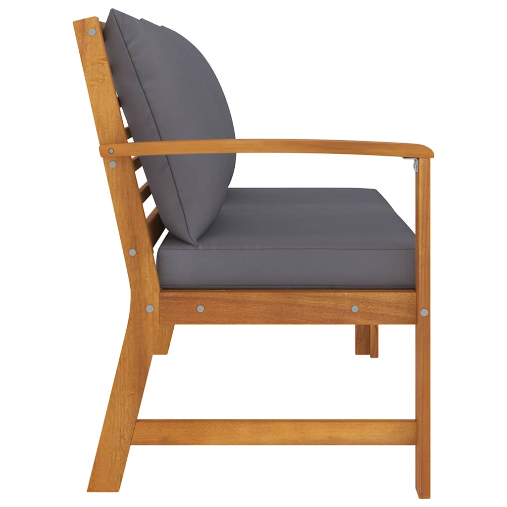 Garden Bench 114.5 Cm With Cushion Solid Acacia Wood