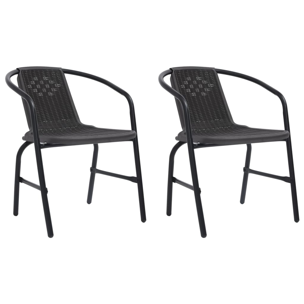 Garden Chairs 4 Pcs Plastic Rattan And Steel 110 Kg
