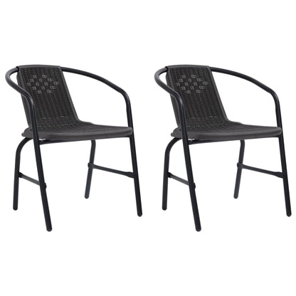 Garden Chairs 4 Pcs Plastic Rattan And Steel 110 Kg