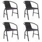 Garden Chairs 4 Pcs Plastic Rattan And Steel 110 Kg