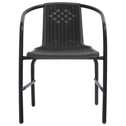 Garden Chairs 4 Pcs Plastic Rattan And Steel 110 Kg