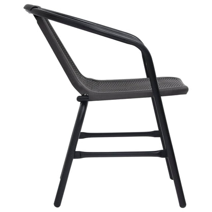 Garden Chairs 4 Pcs Plastic Rattan And Steel 110 Kg