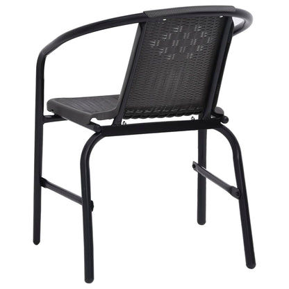 Garden Chairs 4 Pcs Plastic Rattan And Steel 110 Kg