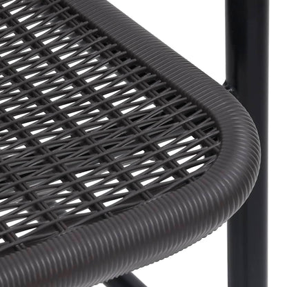 Garden Chairs 4 Pcs Plastic Rattan And Steel 110 Kg