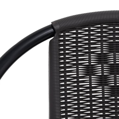 Garden Chairs 4 Pcs Plastic Rattan And Steel 110 Kg