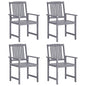 Garden Chairs 6 Pcs Solid Wood Acacia