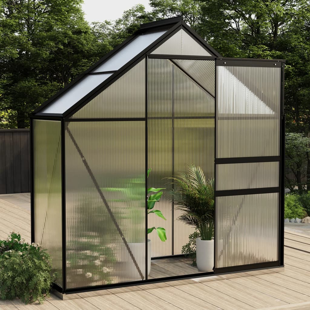 Greenhouse With Base Frame Anthracite Aluminium 3.61 M²