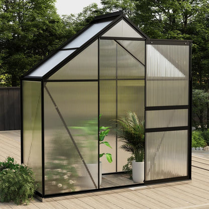 Greenhouse With Base Frame Anthracite Aluminium 3.61 M²