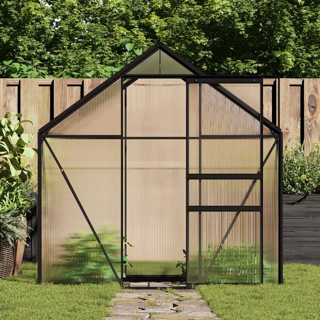 Greenhouse With Base Frame Anthracite Aluminium 3.61 M²