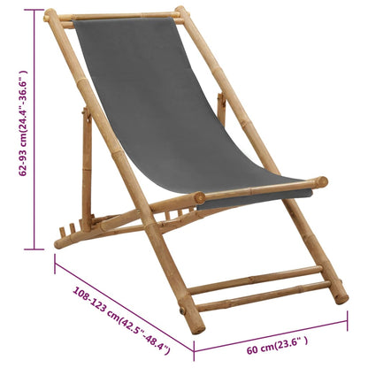 Deck Chair Bamboo And Canvas