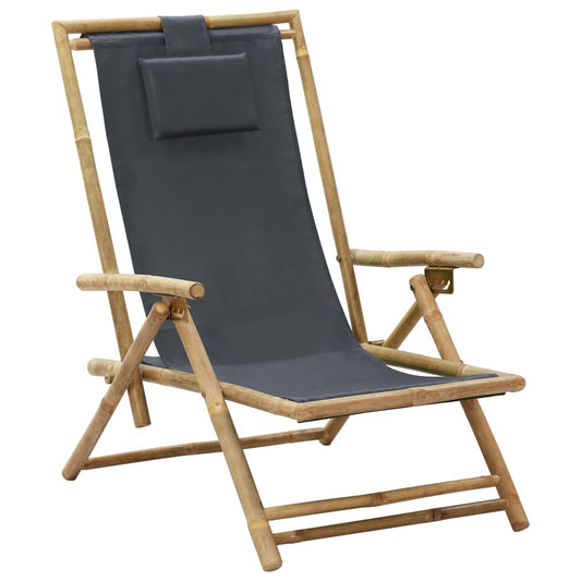Reclining Relaxing Chair Bamboo And Fabric