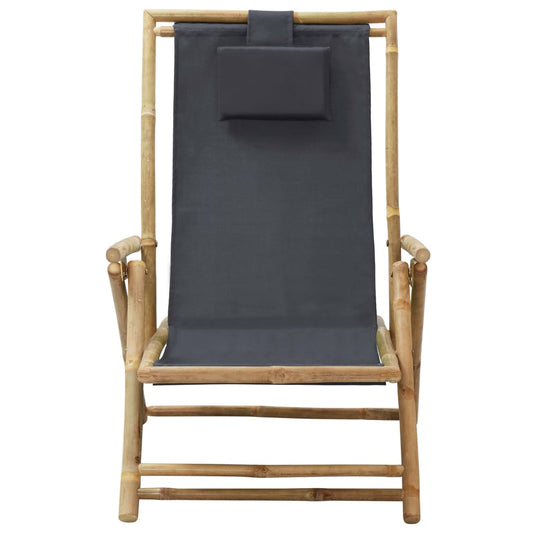 Reclining Relaxing Chair Bamboo And Fabric