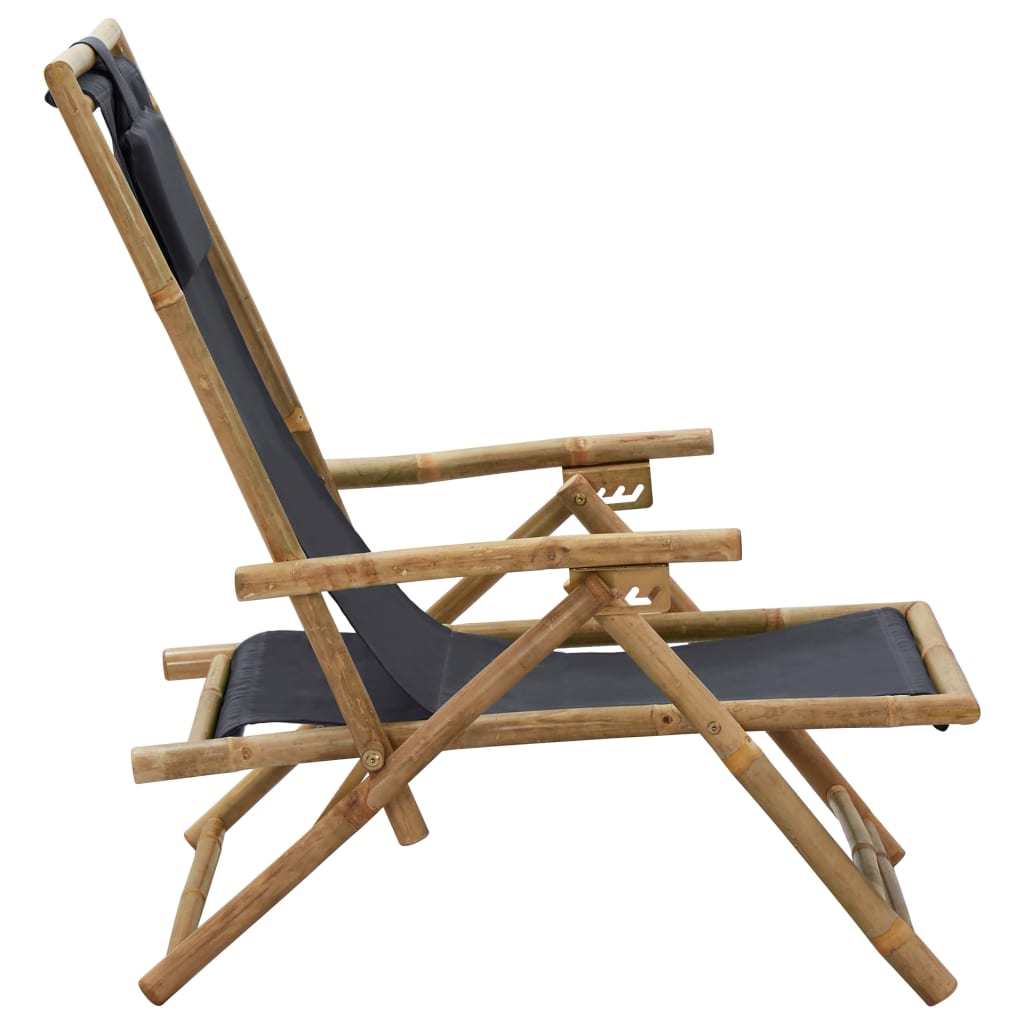 Reclining Relaxing Chair Bamboo And Fabric