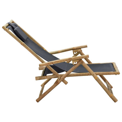 Reclining Relaxing Chair Bamboo And Fabric