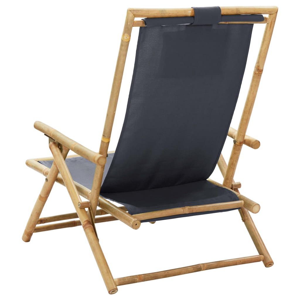 Reclining Relaxing Chair Bamboo And Fabric
