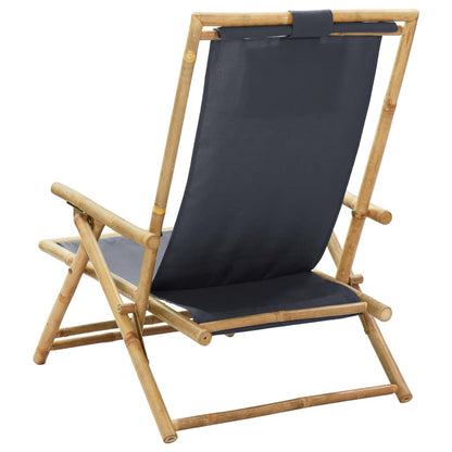 Reclining Relaxing Chair Bamboo And Fabric