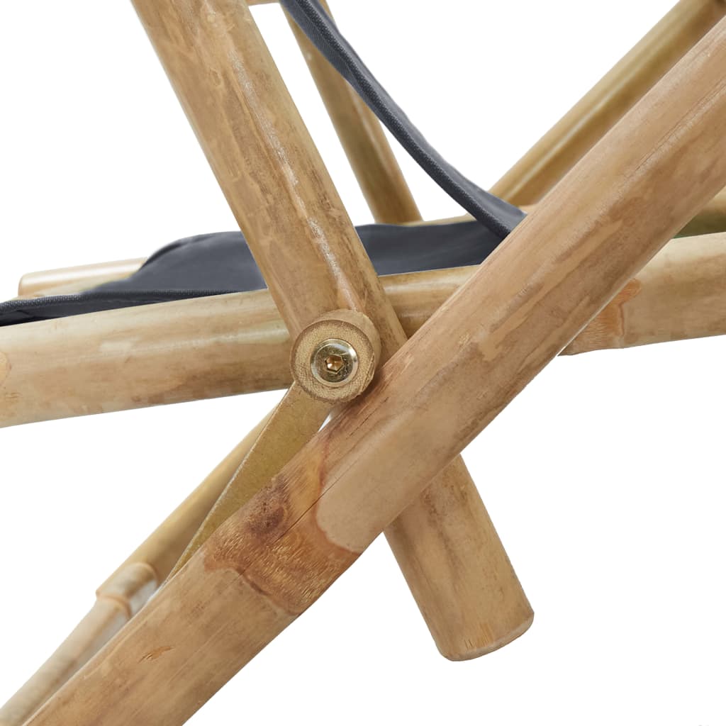 Reclining Relaxing Chair Bamboo And Fabric