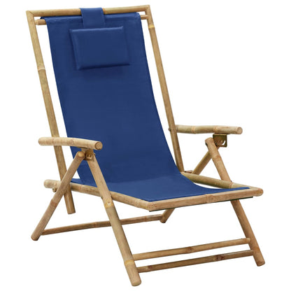 Reclining Relaxing Chair Bamboo And Fabric