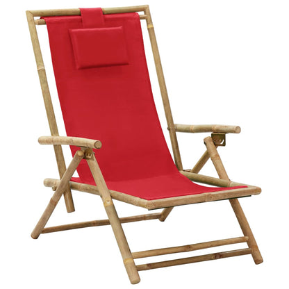 Reclining Relaxing Chair Bamboo And Fabric