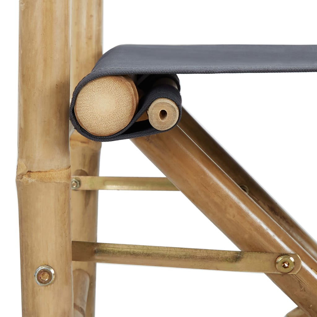 Folding Director's Chairs 2 Pcs Bamboo And Fabric