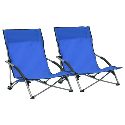 Folding Beach Chairs 2 Pcs Fabric