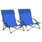 Folding Beach Chairs 2 Pcs Fabric