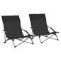 Folding Beach Chairs 2 Pcs Fabric