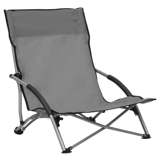 Folding Beach Chairs 2 Pcs Fabric
