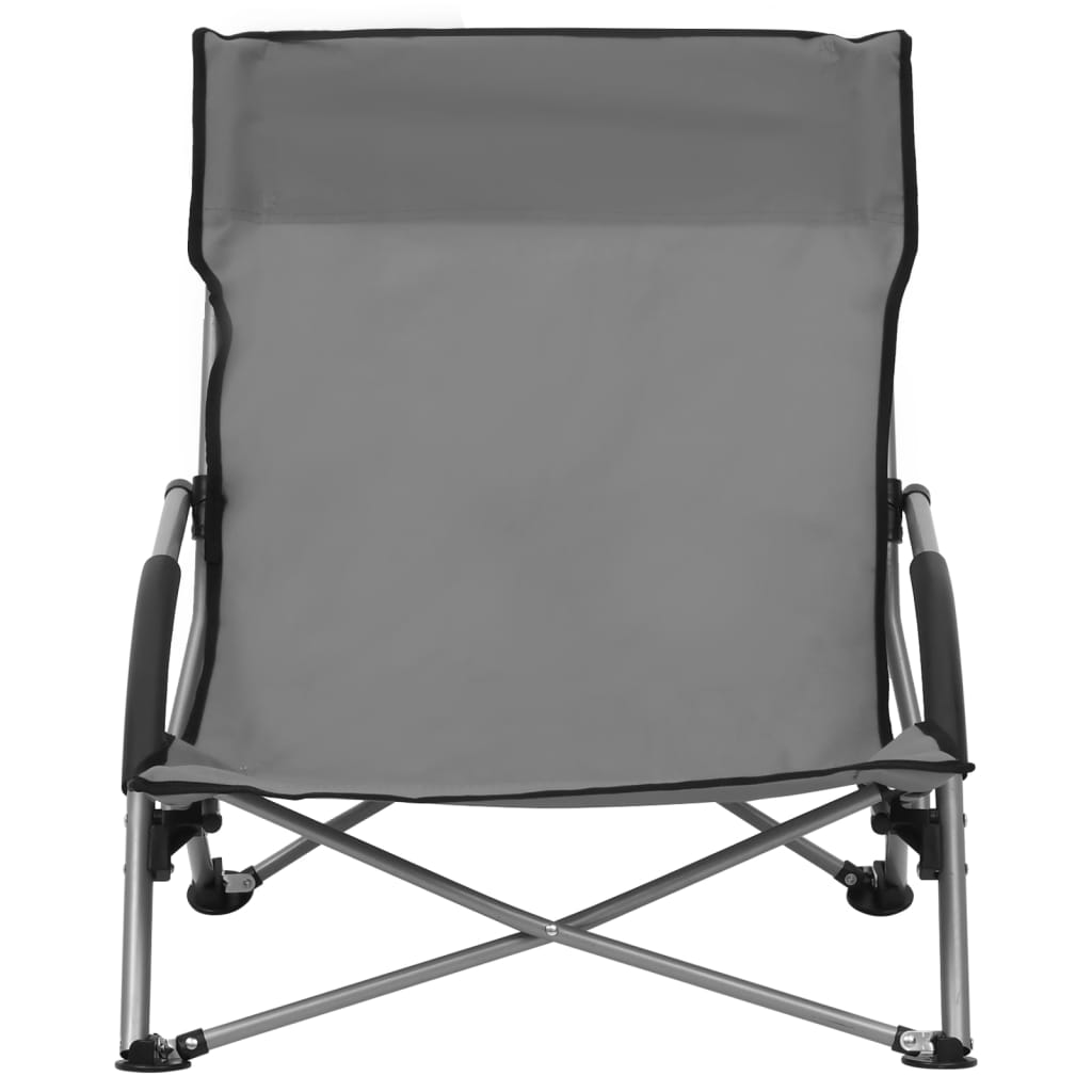 Folding Beach Chairs 2 Pcs Fabric