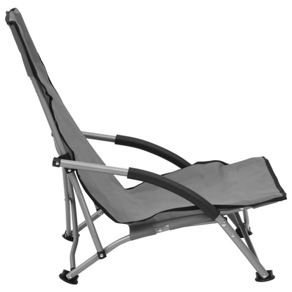 Folding Beach Chairs 2 Pcs Fabric